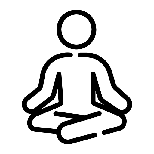 Person in Meditationshaltung zur Förderung von Ruhe und Achtsamkeit